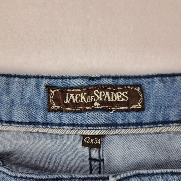 Jack Of Spades Mens‎ High Roller Comfort Fit Denim Jeans 42x34 Blue Straight Leg - Picture 3 of 16
